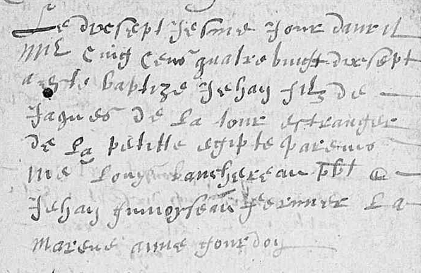 DE LA TOUR Jehan - B - 1597-04-17 - La Tourlandry - estranger de la petitte Egipte