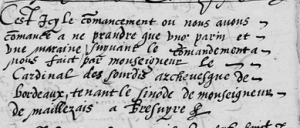 Note sur les parrains et marraines - Trémentines - mai 1608