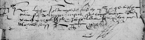 chiffres pour le nom du père - vue 127-146 Cheviré 1584