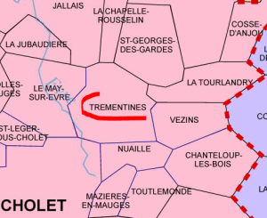 Trémentines - Carte -Localisation des communes actuelles