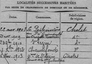 TRICOIRE Auguste Joseph - 1220 - Adresses successives