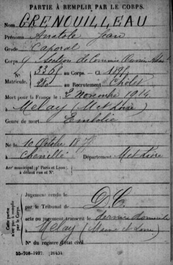 GRENOUILLEAU Anatole jean - Memoire des hommes