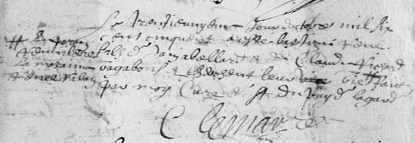 Baptême- Parents Vagabonds et cherchant leur vie - Saint-Georges-30-10-1650