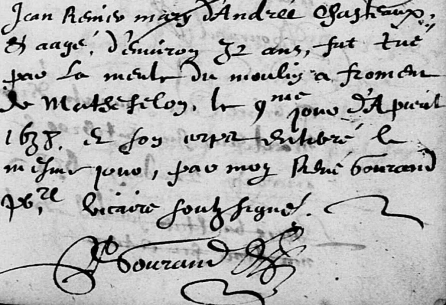 Moulin-tué par la meule-Seiches-Matheflon