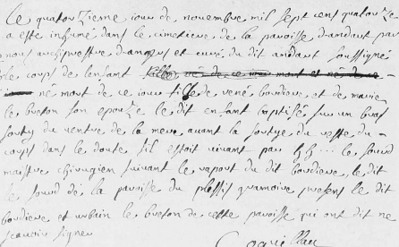 Baptisé sur un bras - Andard - 1714