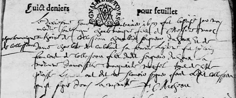 COLLASSEAU de Charlemaigne-10 février 1679-St-Georges-du-Puy-de-la-Garde