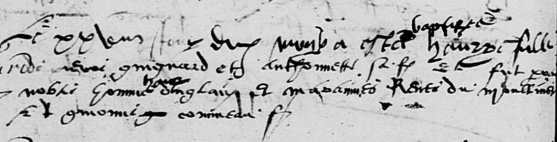 GUIGNARD Henrye - B - 28 juin 1551 - Angers-Saint Maurille