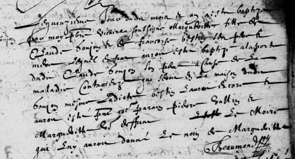 Marcé-15 octobre 1638-Contagion-Baptisée à la porte