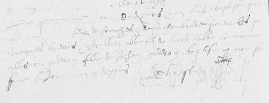 Pontigné - Baptême -mai 1594