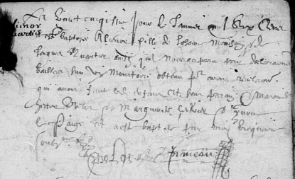 QUARTIER Aliénor - B - 25 janvier 1600 - Huillé - Monitoire