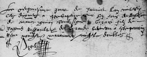 RIFFAULT Gyrard - B - 21 janvier 1619 - Marcé