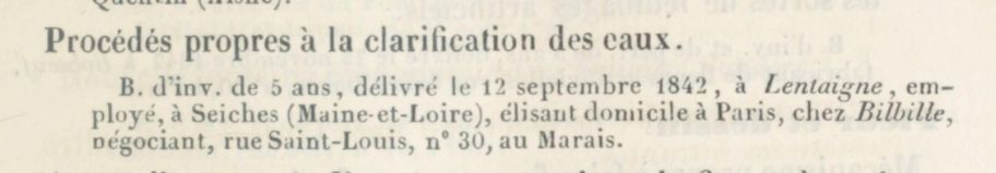 Brevet LENTAIGNE