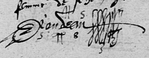 Signature de RONDEAU en 1558- Cheviré-le-Rouge