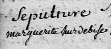 HURDEBISE Marguerite - Sépulture