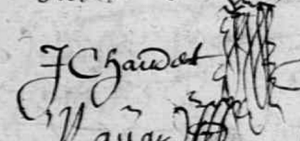 Signature de Jehan CHAUDET, fils - 1625