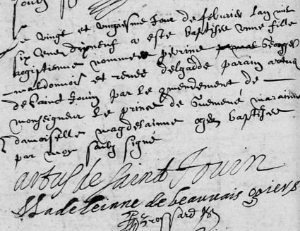 Baptême de Perrine MALDONNIER, fille égyptienne, Seiches, 1619 -(AD49)