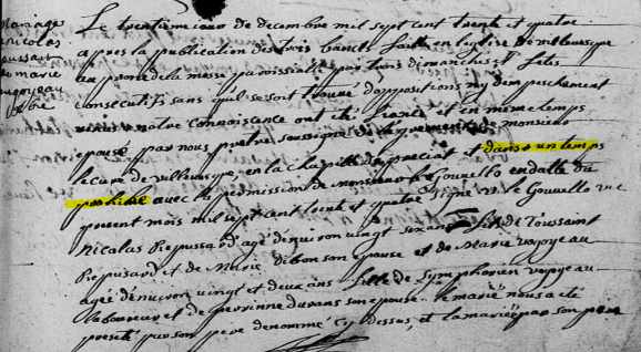 Mariage-Temps prohibé