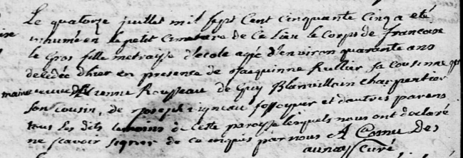 Neuvy-décès d'une maîtresse d'école