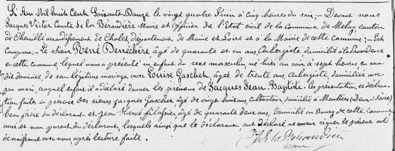 DENECHERE Jacques Jean Baptiste-Acte de Naissance-Melay