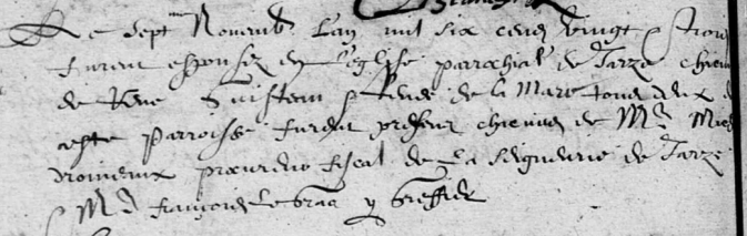 GUITEAU René et DELAMARRE Renée - M - 7 novembre 1623 - Jarzé