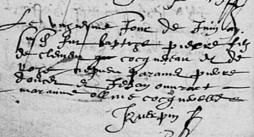 COQUEREAU Pierre - B - 11 juin 1594 - Angers Saint-Samson