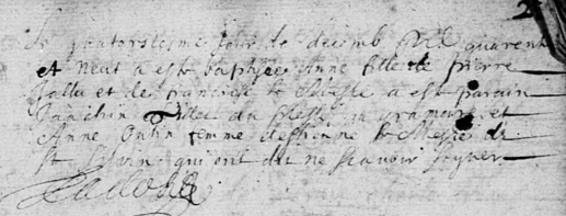 JALLEUX Anne - B - 14 décembre 1649 - Pellouailles