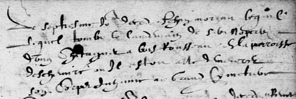 MOREAU Jean - S - 7 octobre 1607