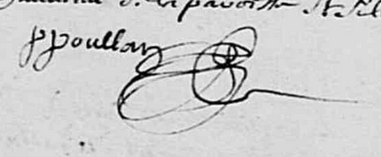 POULAIN Pierre - Signature - 1675 - Angers Saint Samson