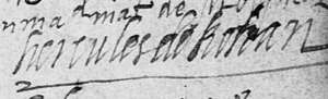 de ROHAN hercule -Signature-1591-Seiches