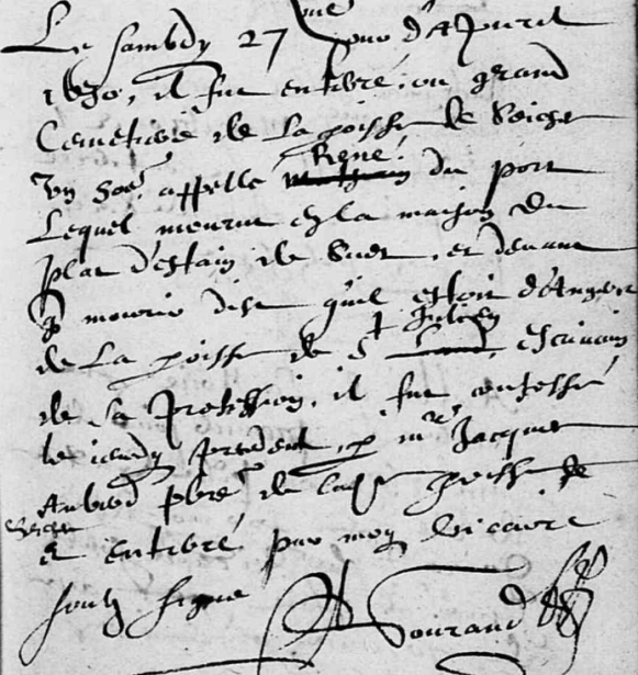 DUPORT René-1630-Seiches-Ecrivain