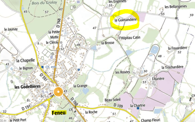 La Guimandière, Feneu - (Géoportail)